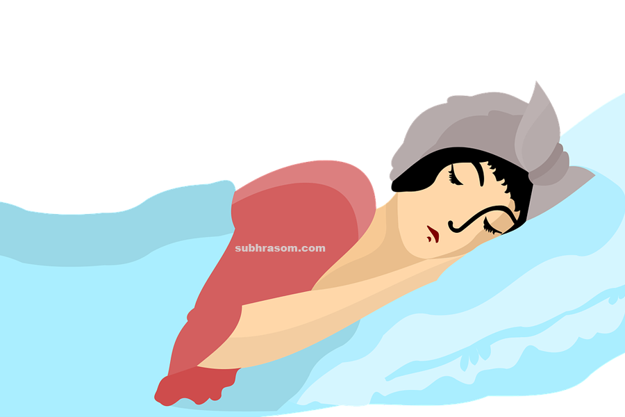 this image showing, a girl sleeping and dreaming
