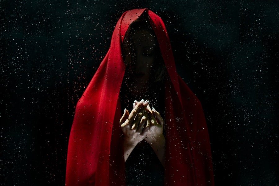 a scary women in dark