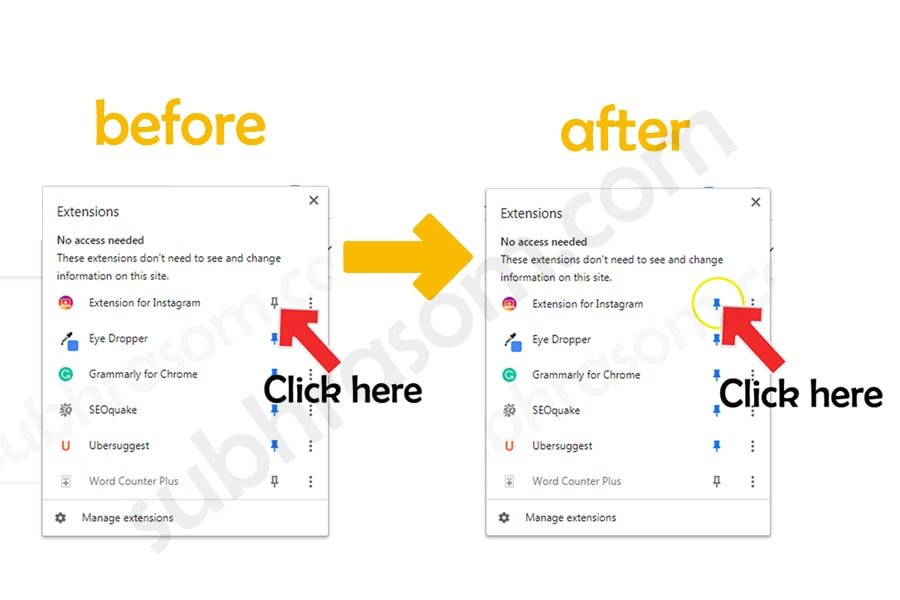how pin extension, before after process