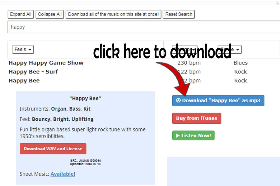 choosing desired audio file and downloading it for video meme