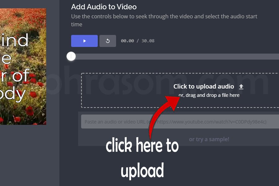 process of uploading audio in to the generator